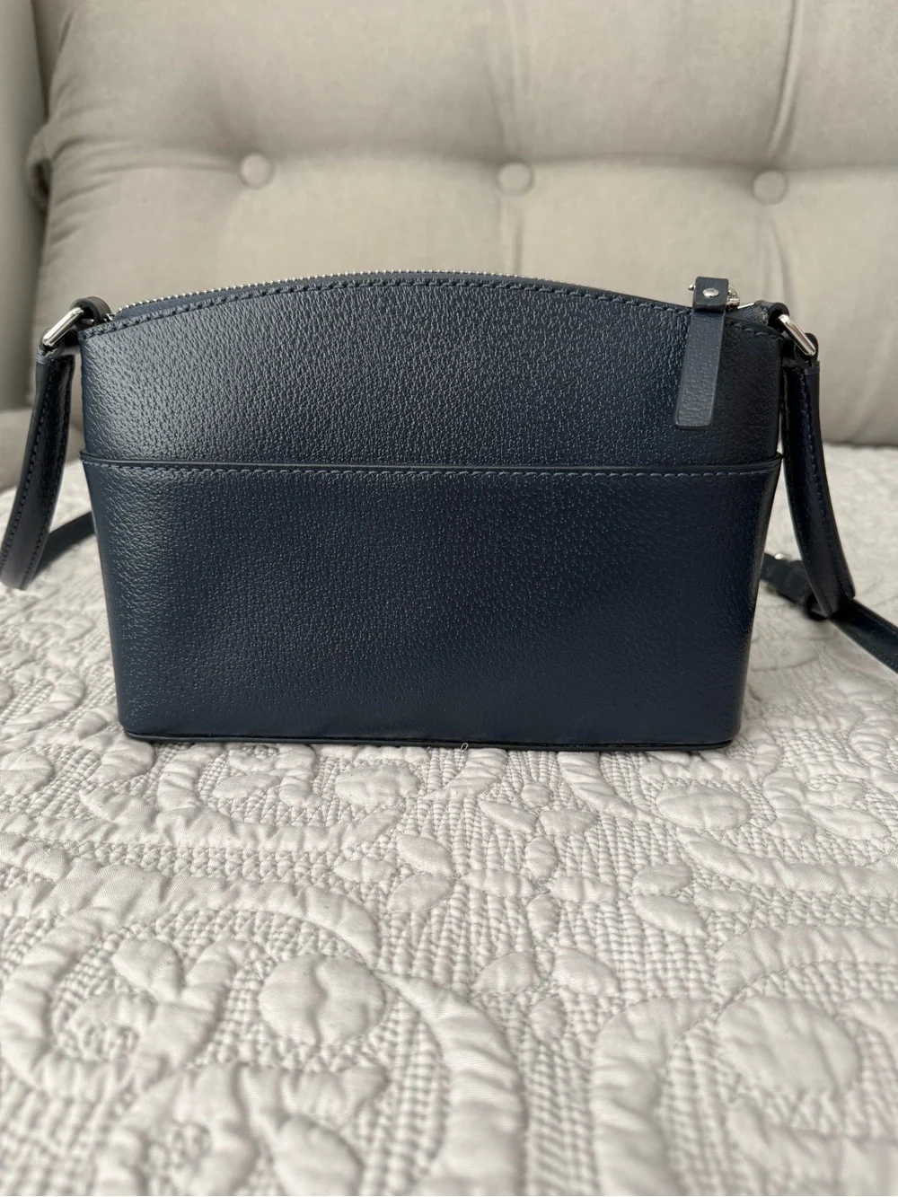 kate spade Navy Leather Crossbody with Front Slip Pocket